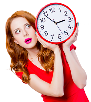 300 px woman with big clock red dress shutterstock_1038522601